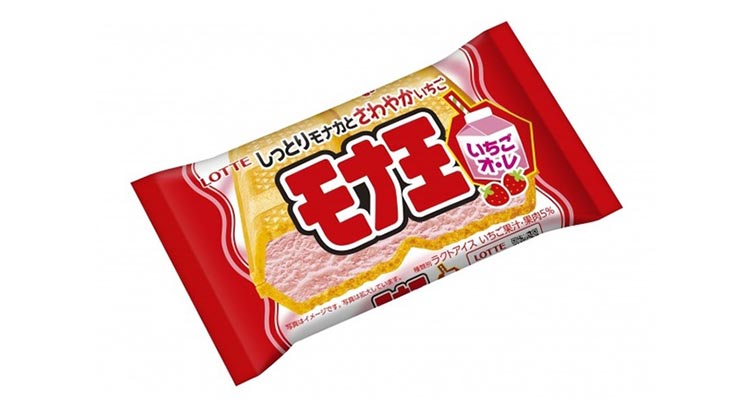 いちごオ・レ味のアイスとモナカのシンプルな組み合わせが絶妙‼