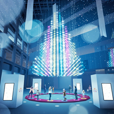音楽と共に輝くツリーが特別なクリスマスを演出!!